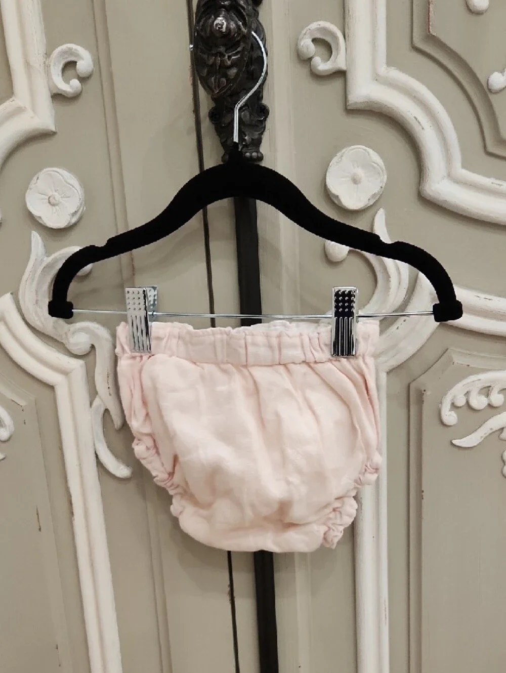 Baby Girl Pink Linen Ruffle Bloomers Size 1 - 2
